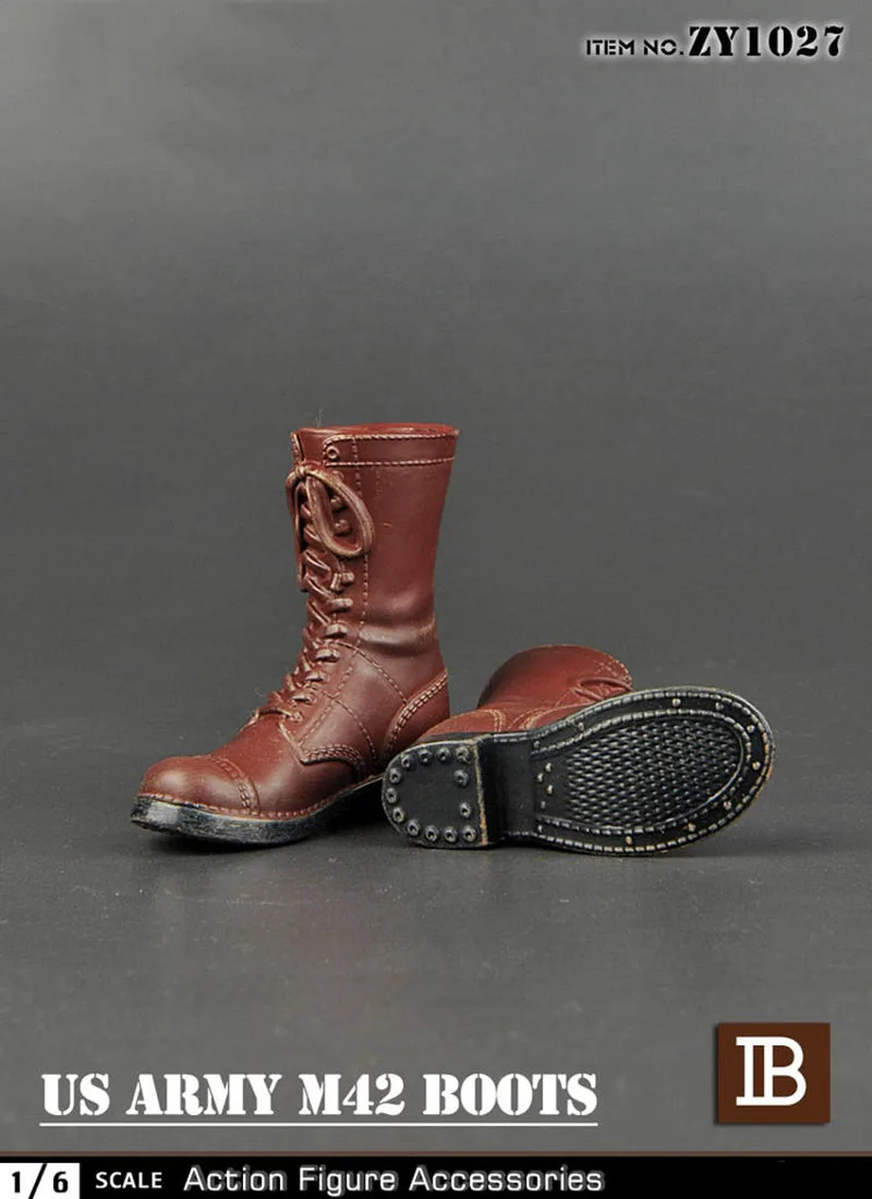 In Stock ZY1027 1/6 Male Shoes Model World War II U.S. Army M42 Combat Boots Hollow Inside For 12'' Action Figure Dolls