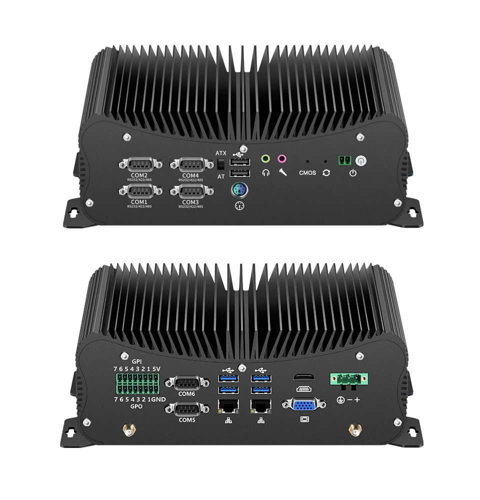 Industrial Mini PC 2*DDR4 Intel Core i7 10510U 8550U i5 10210U 4G Module HD GPIO 6 COM 4 RS485 Windows 10 Fanless Computer