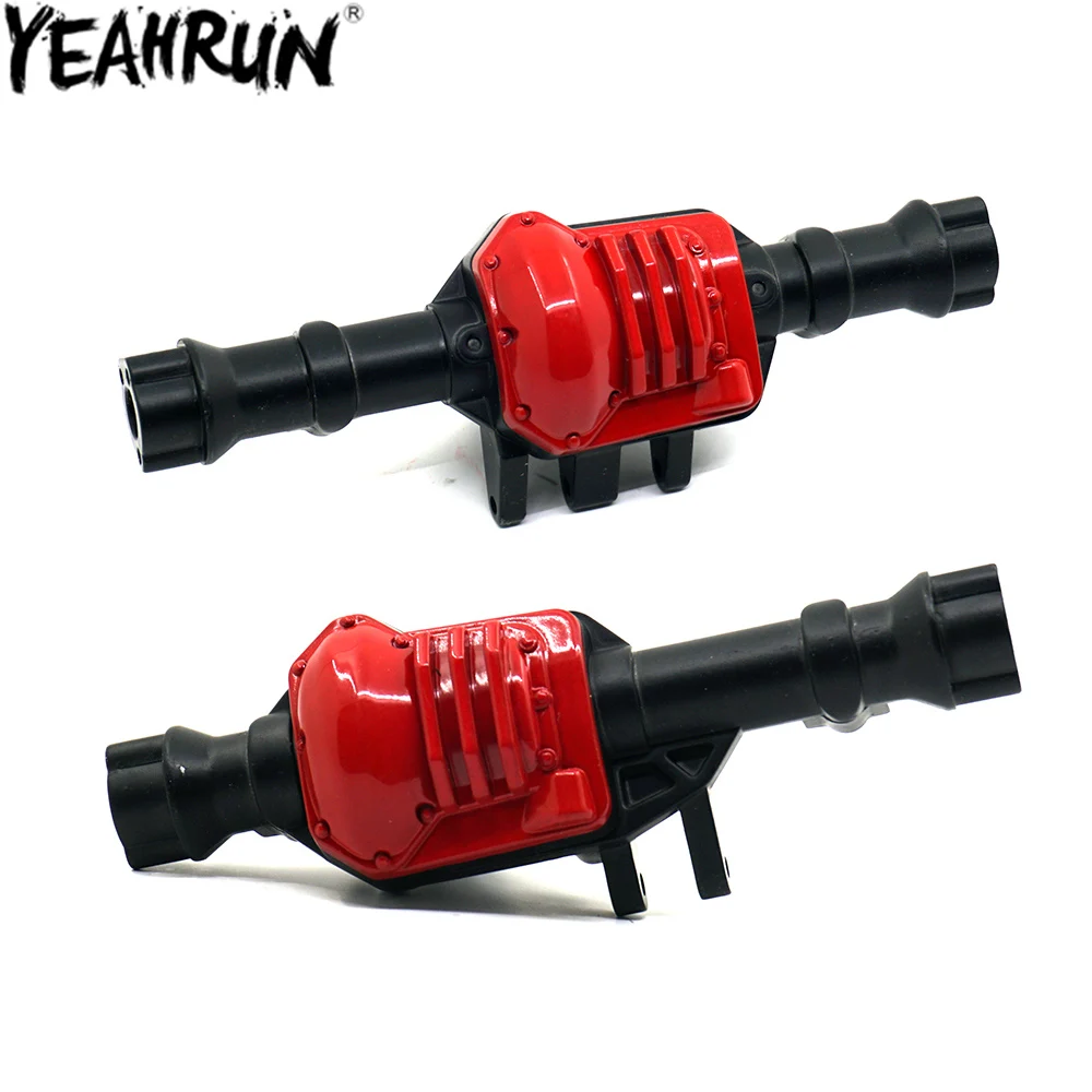 

YEAHRUN Metal Front & Rear Axle Housing Axle Shell with Red Cover for 1/10 RC Crawler Car TRX-4 TRX4 Upgrade Parts