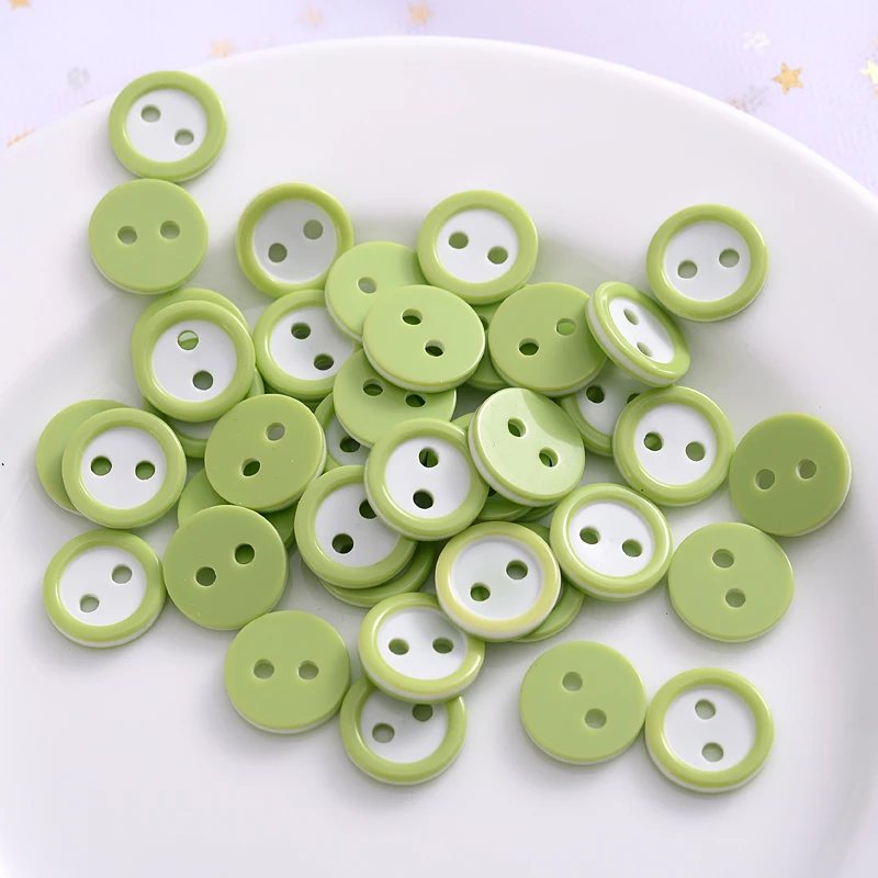 Hot 100Pcs/Pack 2 Holes 18L(11.5mm) Resin Buttons Cute Three Layers Clothes Button Garment Accessories For Women Baby Clothes