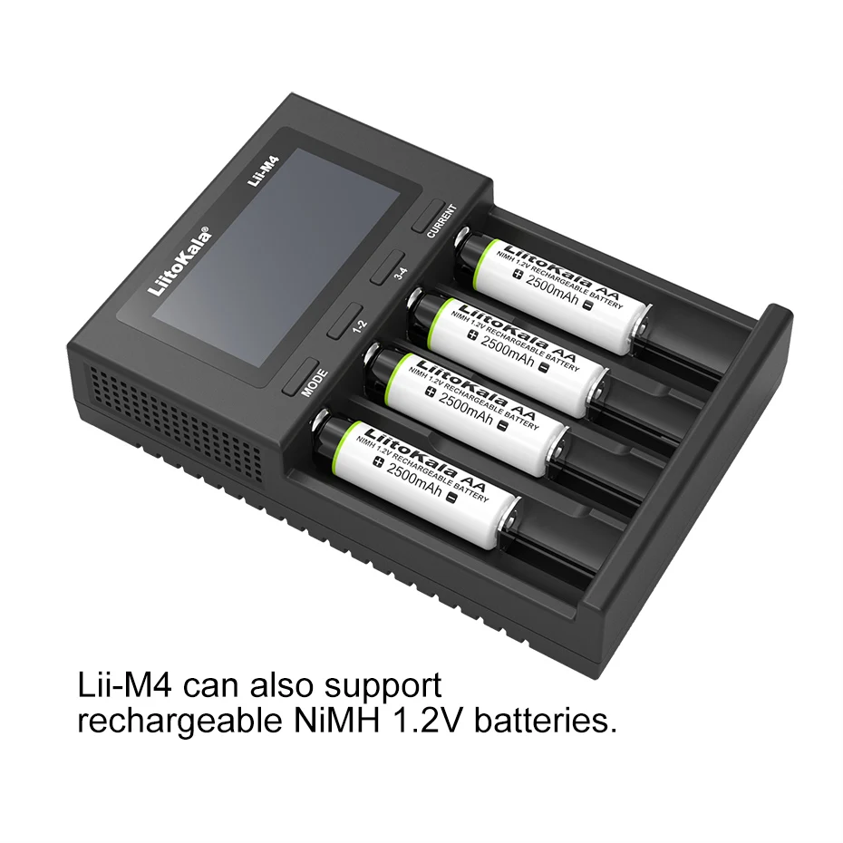 Nowa Lii-M4 LiitoKala 18650 bateria litowo-jonowa inteligentna ładowarka pojemność testowa + liitokala AA 1.2V NiMH 2500mAh akumulatory