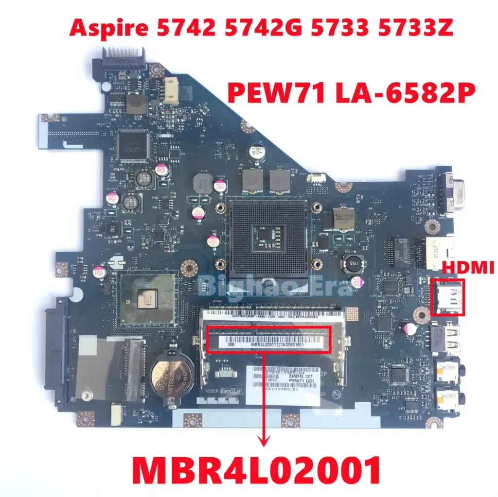 MBR4L02001 MB.R4L02.001 For Acer ASPIRE 5742 5742G 5733 5733Z Laptop Motherboard PEW71 LA-6582P With HDMI DDR3 HM55 Fully Tested