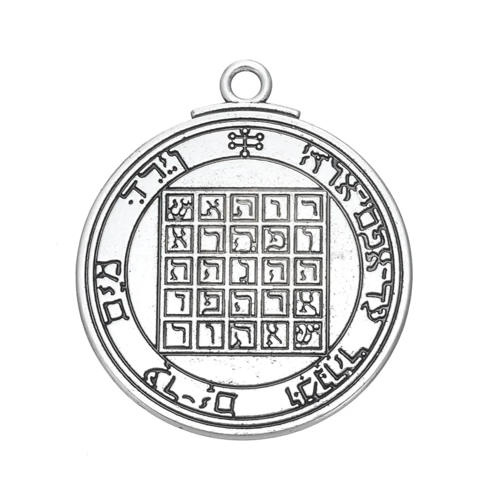 Dawapara Pentacle of Moon Talisman Solomon Hermetic Kabbalah Charms Amuletos De La Suerte Large Pendants for Jewelry Making