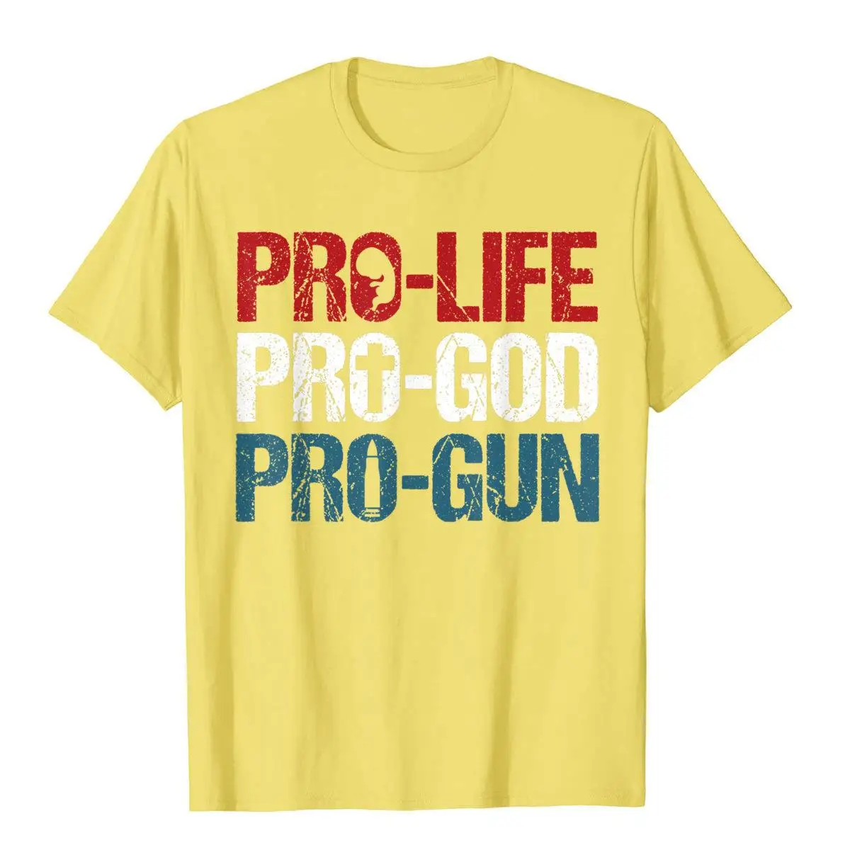 Camiseta Pro Life Pro God Pro Gun para hombre, ropa de algodón de gran tamaño, ideal para regalo de cumpleaños, Patriot de EE. UU.