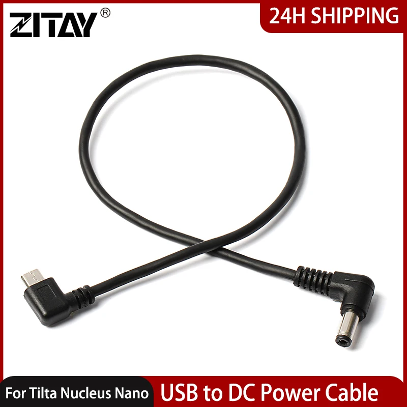 

ZITAY Cables Micro USB Right Angle to DC Barrel Motor Power Cable for Tilta Nucleus Nano