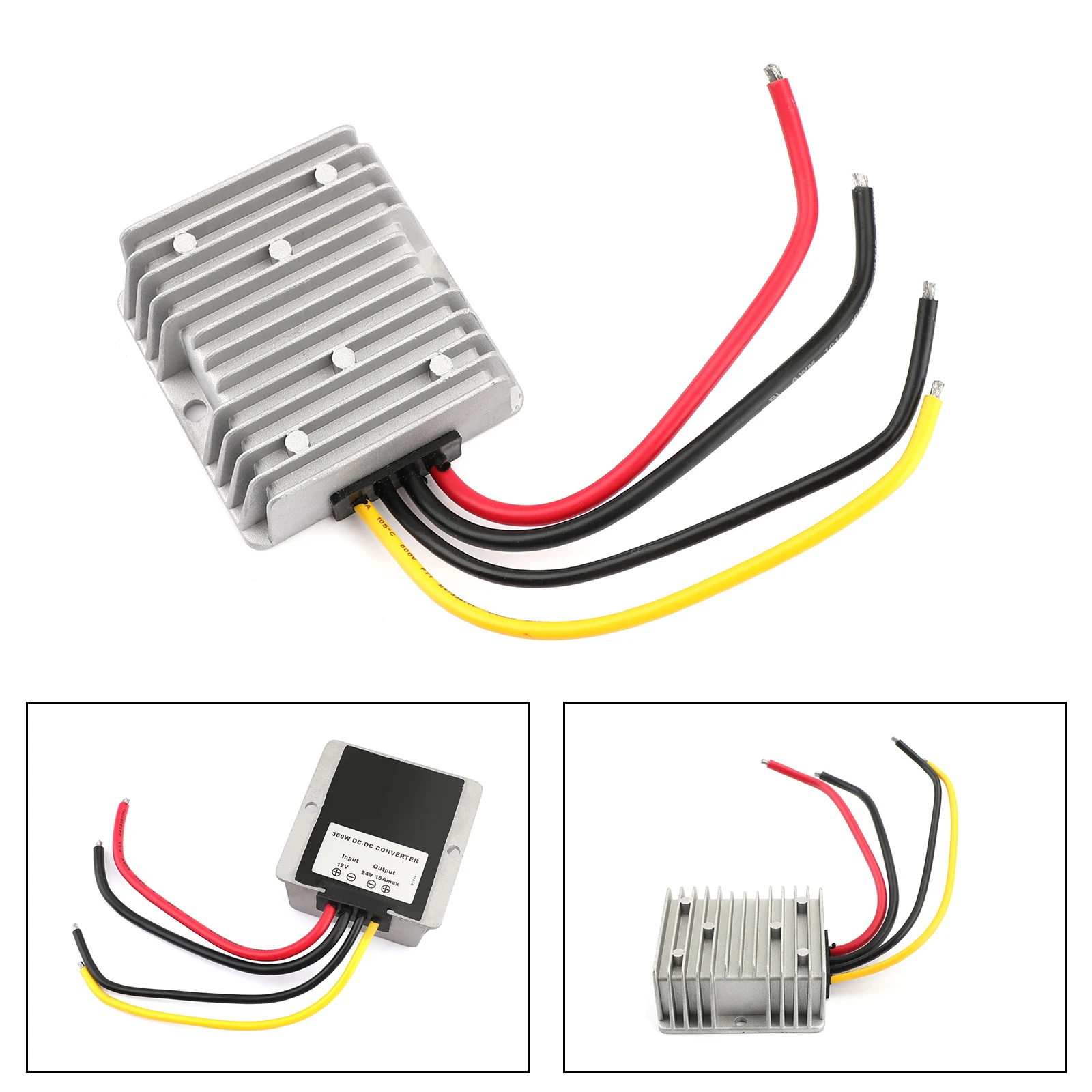 Areyourshop Waterproof DC / DC Converter Regulator 12V Step Up to 24V 15A 360W Voltage