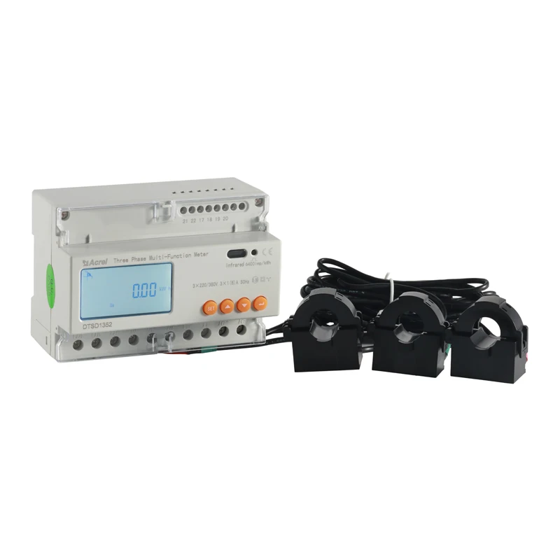 Acrel 3*10(100)A Input  Split Core Current Transformers Included Modbus RTU RS485 DTSD1352-CT/C Din Rail Energy Meter