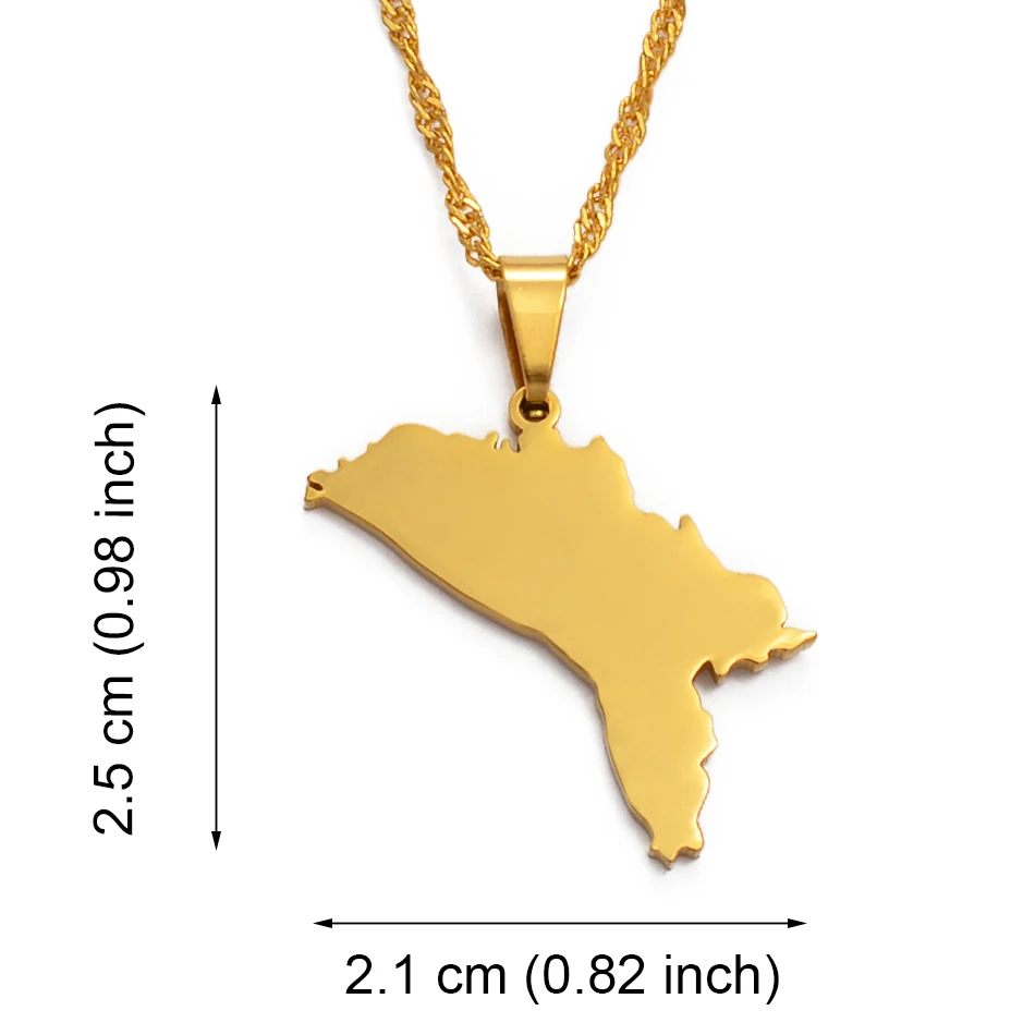 Anniyo The Republic of Moldova Map Pendant & Necklaces for Women Country Maps Jewelry Moldovan  #022121