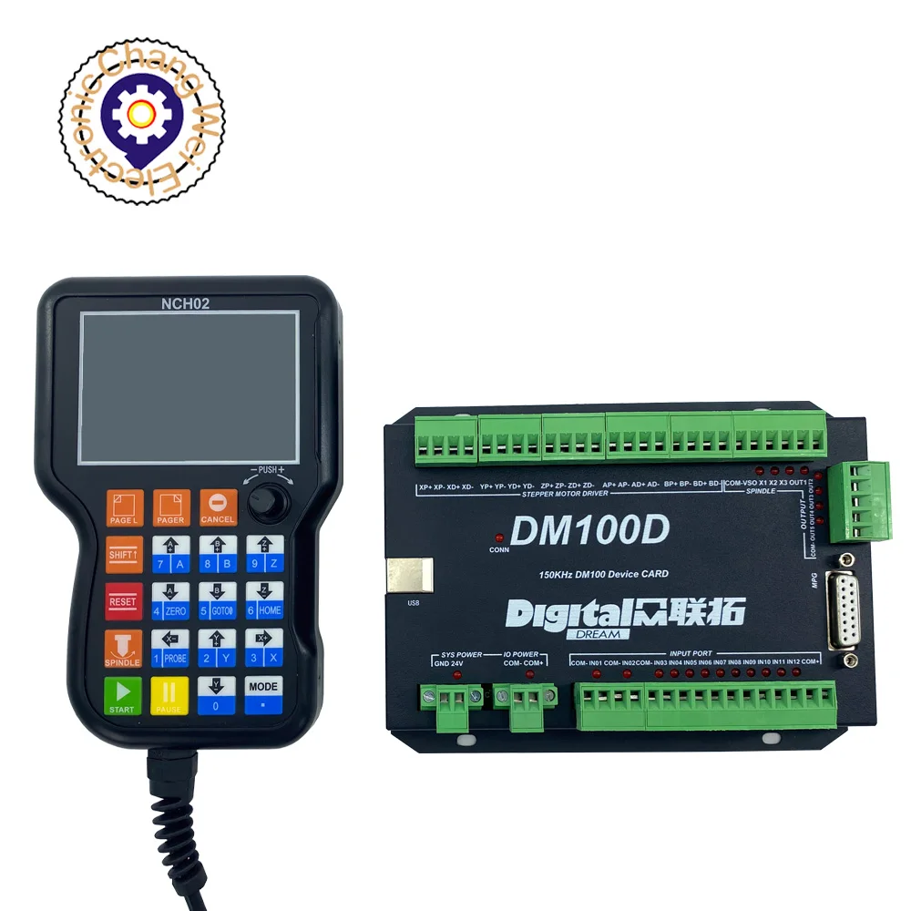 Aggiornamento NCH02 controller di movimento CNC offline portatile 3 assi 4 assi 5 assi codice G maniglia USB pulsante telecomando volantino CNC