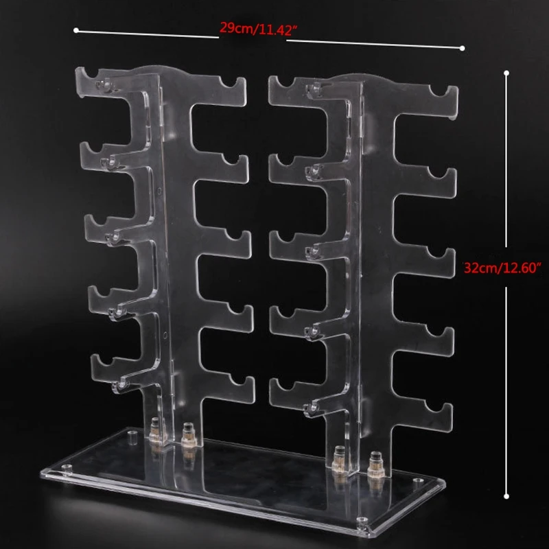 HOT 1 Set Two-row Glasses Holder Display Double-row 10-pair Glasses Display Stand for Personal Use on a Dresser Commercial