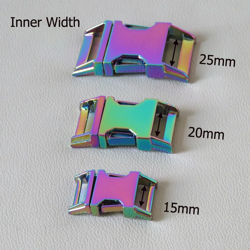 20Pcs Rainbow Metal Release Belt Buckle Ring For Pet Dog Collar Paracord Clip Hook Bracelet Hardware Garment Sewing Accessory