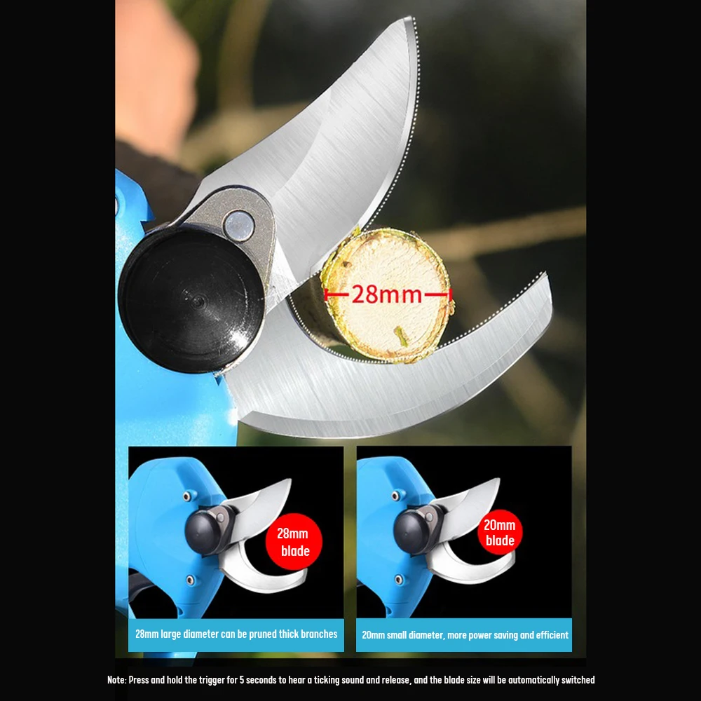 مقصات تشذيب كهربائية لاسلكية ، شاشة LCD ، شجرة فواكه ، أدوات حدائق ، بطاريتين ، 28 ، 47 ،