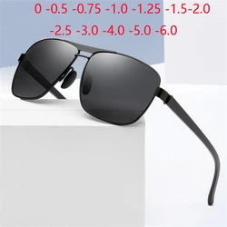 Hot New TR90 Driving Anti-Glare Myopia Sunglasses Men Polarized Metal Double Beam Short-sight Eyeglasses 0 -0.5 -0.75 To -6.0