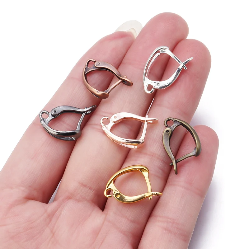 6 teile/los u Form Französisch Ohrring Haken Ohr Draht Hebel zurück offene Schleife für Schmuck herstellung Ergebnisse DIY Ohrring Clips Verschlüsse – Detail 5