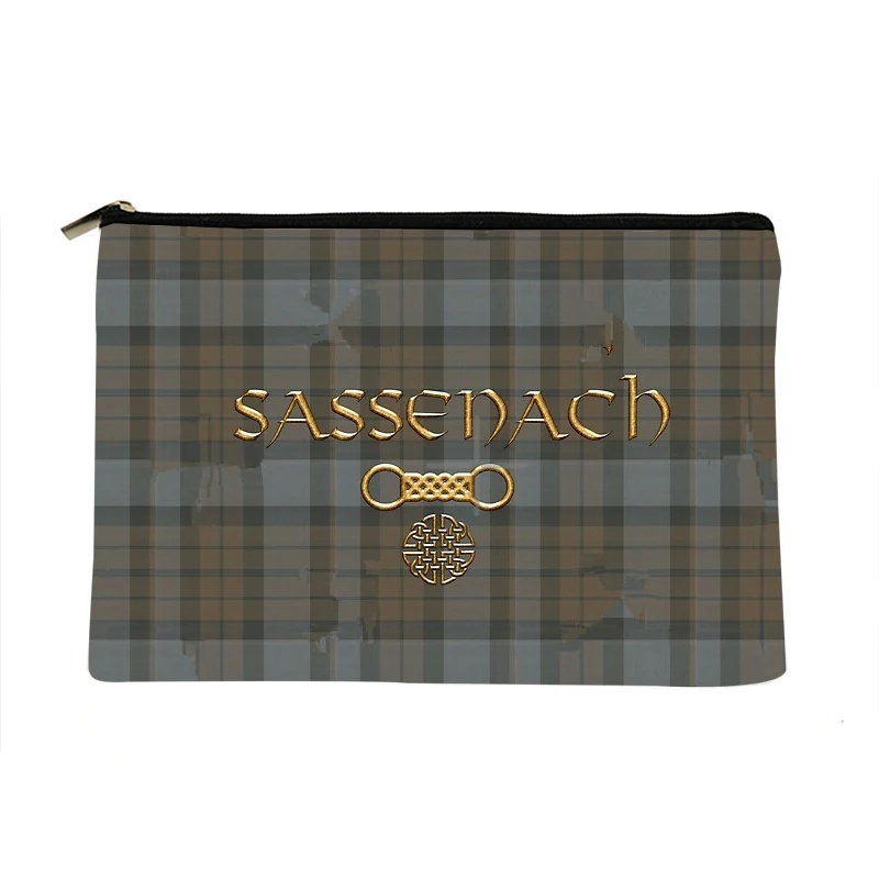 Women tartan SASSENACH Outlander Make up bag Fashion Women Cosmetics Organizer Bag for Travel Colorful Storage Bag for Lady  Bag