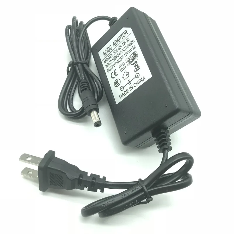 Adjustable 3V-12V3A Speed Regulator Power Supply LED Stepless Dimming Voltage and Speed Regulation Power Adapter 36W DC