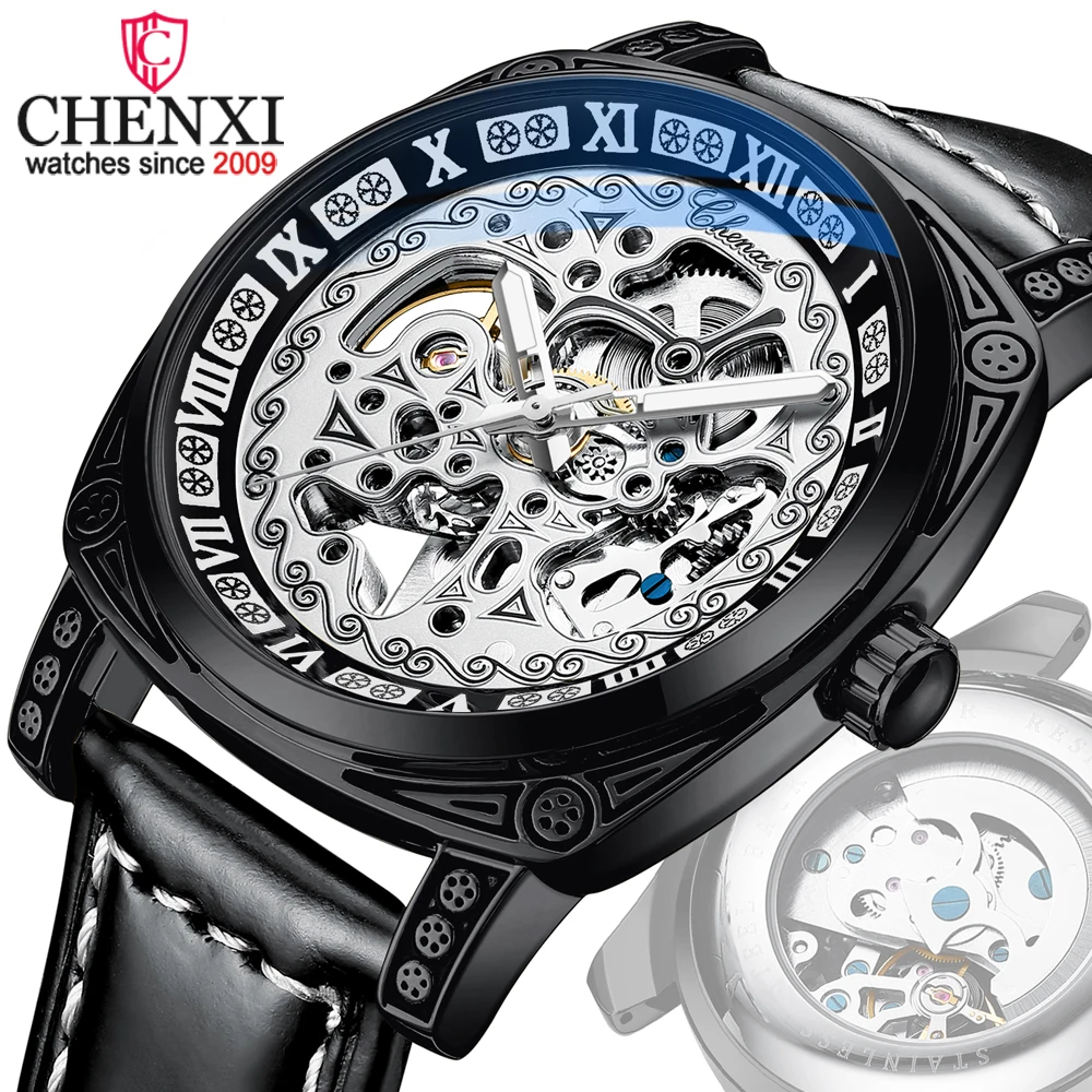 

CHENXI Top Brand Luxury Watch Men Fashion Automatic Mechanical Tourbillon Clock Waterproof Quartz Watches Mens Relogio Masculino