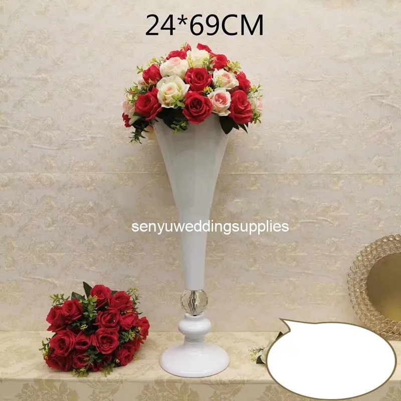 H69cm 10pcs Party Decoration gold/sliver/black/white Iron Metal Flower Stand Wedding Centerpiece2432