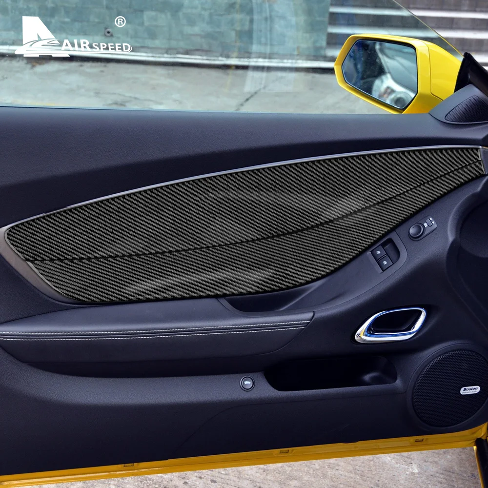 Carbon Fiber for Chevrolet Camaro 2010 2011 2012 2013 2014 2015 Accessories Interior Trim Car Side Door Cover Trim Sticker