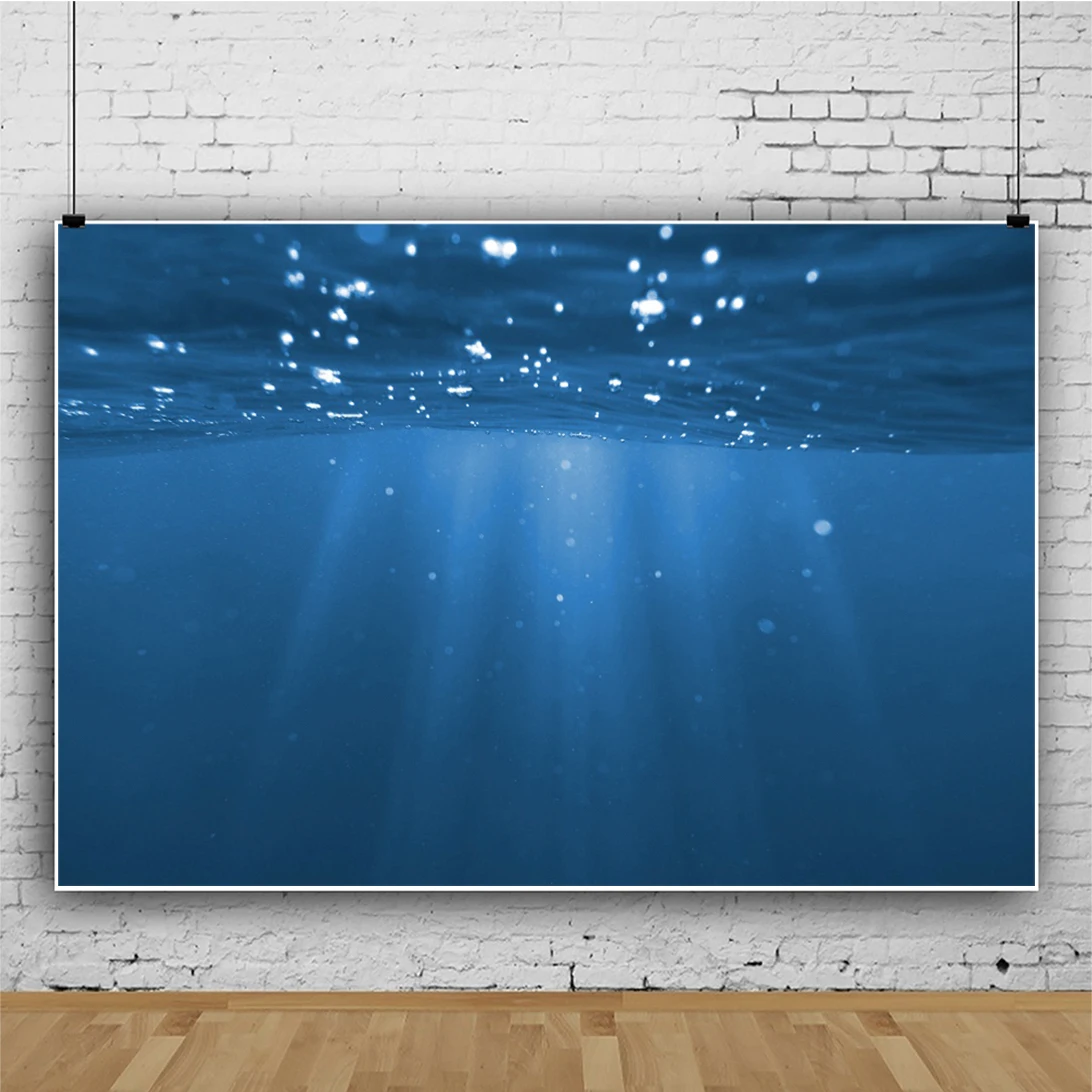 Blue Sea Backgrounds For Photography Underwater Shiny Bulb Polka Dots Party Decor Scenic Photo Backdrops Photocall Photo Studio