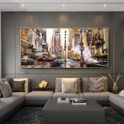 Abstract Landscape Canvas Art Posters and Prints New York Street Canvas Paintings On the Wall Art Picture For Living Room Decor