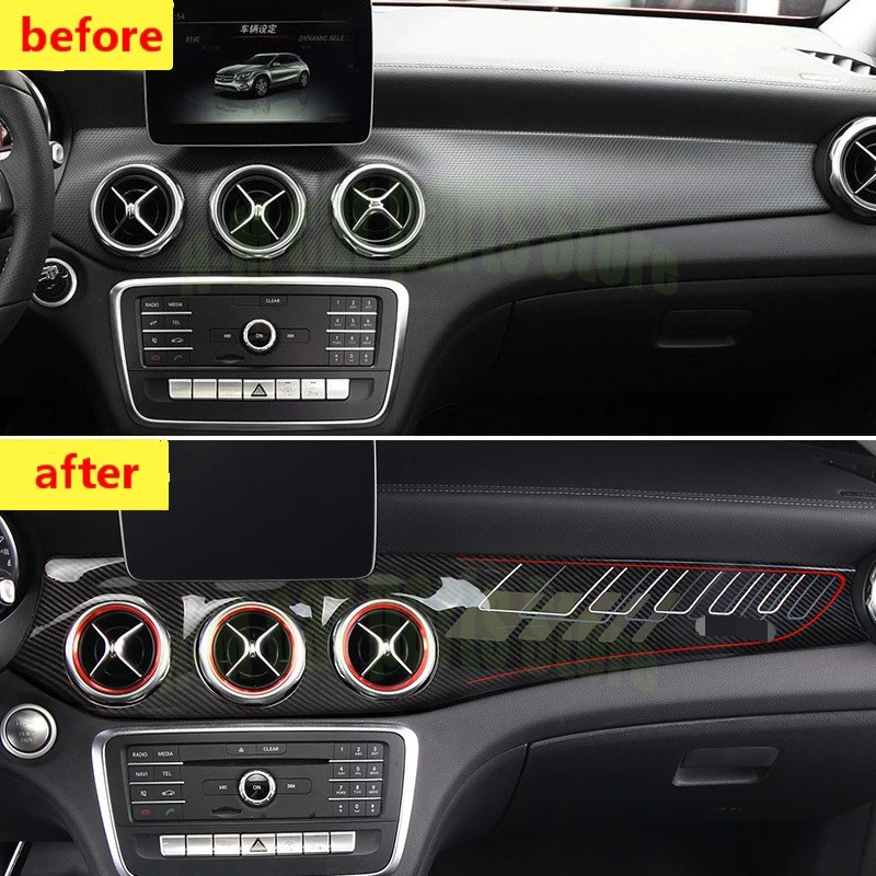 Carbon Fiber Dashboard Center Console Air Condition Panel Decoration For Mercedes cla250 w117/gla x156/220 /CLA 45 LHD