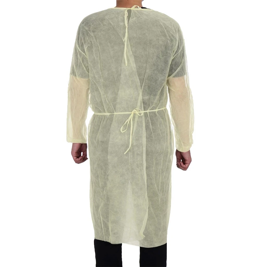 Yellow 10/100PCS disposable protective isolation suit anti-oil and anti-greasy nurse suit anti-fog nursing suit