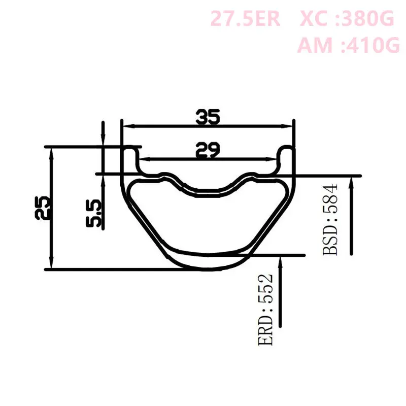 [CB27.5XCAM35] 380g 35mm ✖ 25mm 27.5er Carbon Fiber Mountain Bike wheel Clincher Tubeless Compatible 27.5er carbon mtb rims