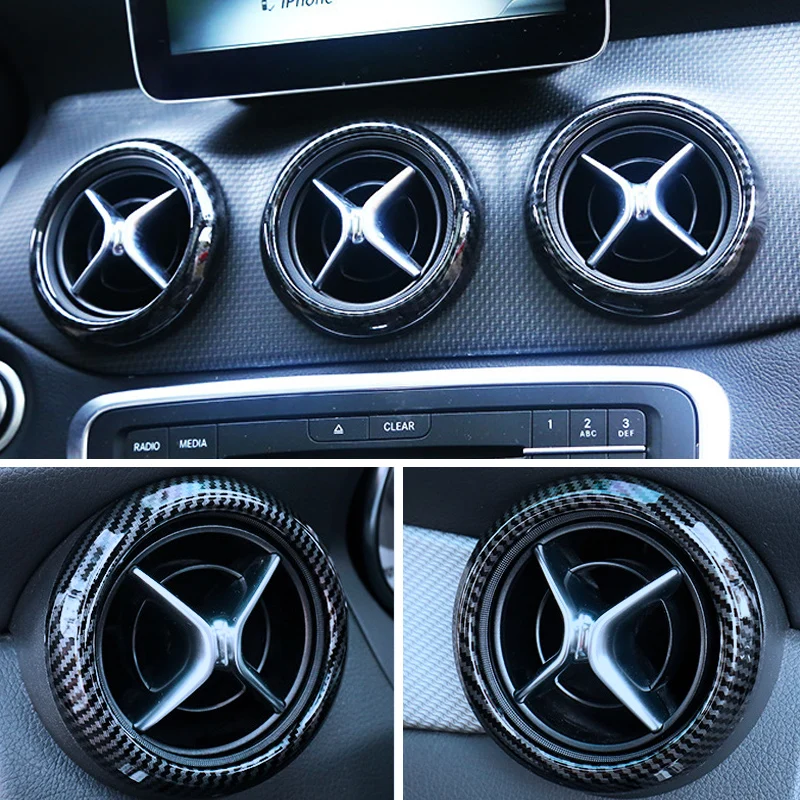 Double color Car Air Condition Air Vent Outlet Ring Cover Trim Decoration for Mercedes Benz A W176 GLA X156 CLA C117 class