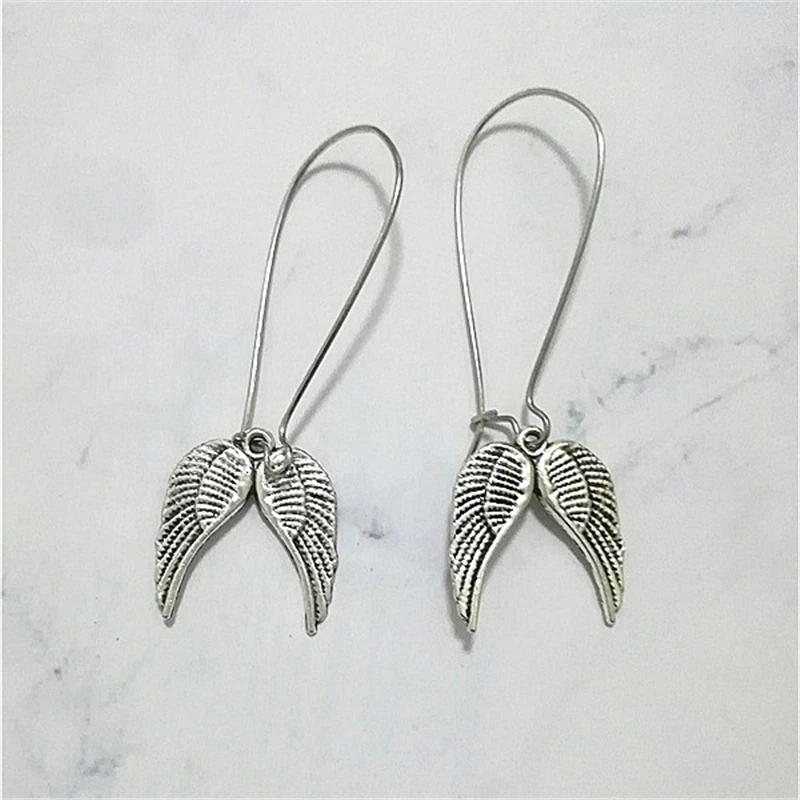 Angel Wing Earrings, Antique Silver Color Kidney Wires, Angel Jewelry, Creative Christmas Gift