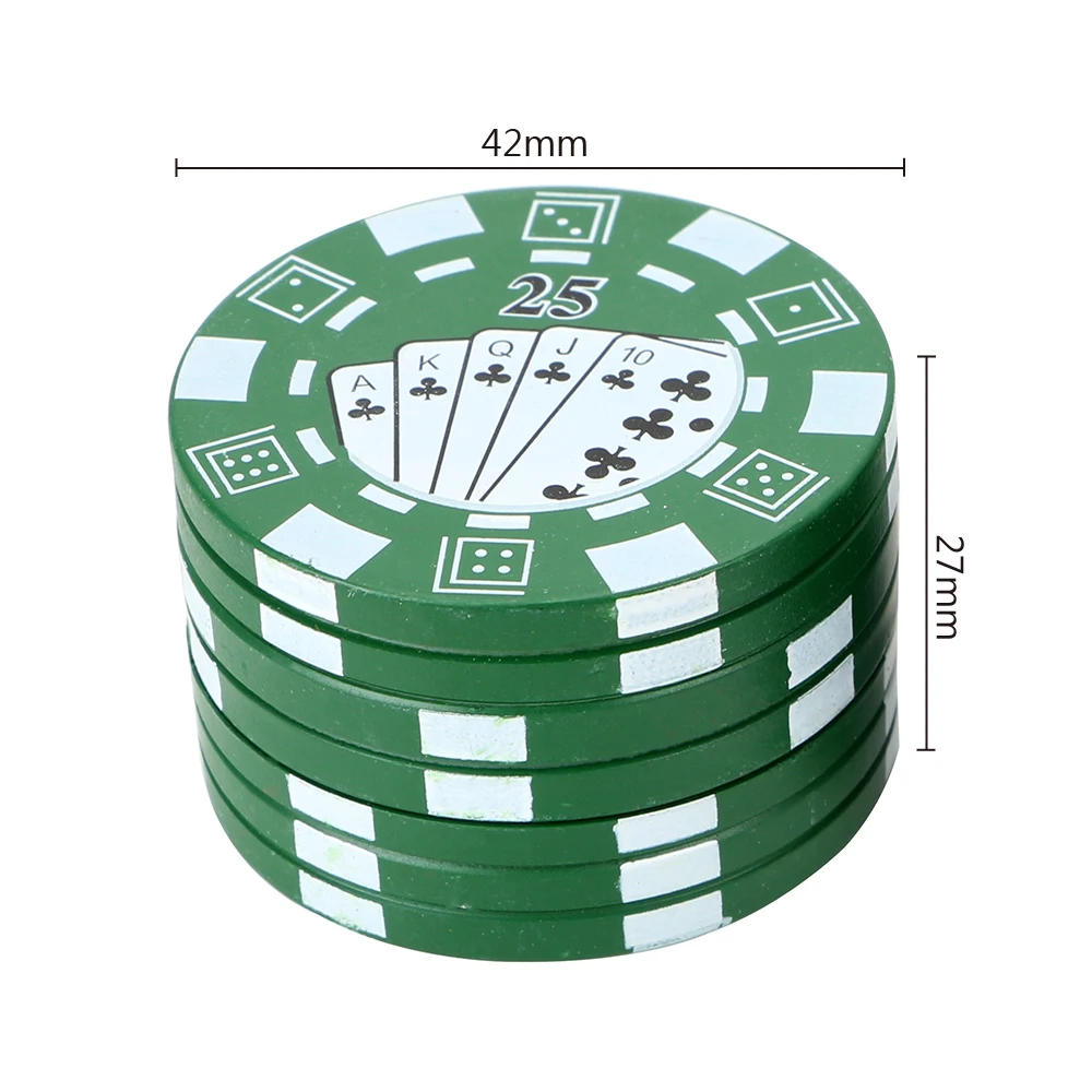 Herb Cutter Grinder Cigarette Accessories Gadget Smoking Pipe Accessories Poker Chip Style 3-layer Spice Cutter