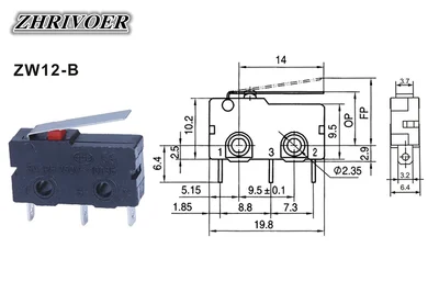 5Pcs Mini สวิตช์ Limit Micro NO NC 3 Pins PCB เทอร์มินัล SPDT 5A 125V 250V 29มม.Roller Arc Lever Snap Action Push Microswitches