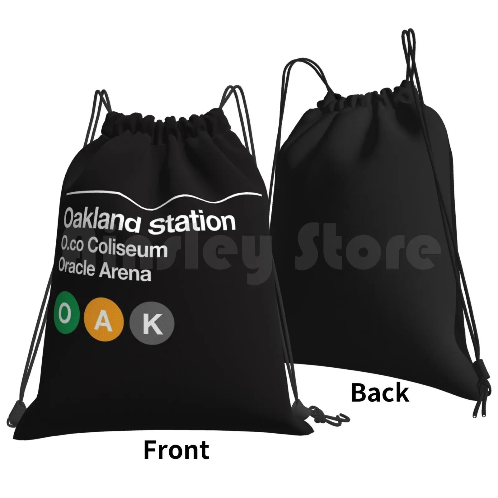 Oakland Pro Sports Sign Backpack Drawstring Bag Riding Climbing Gym Bag Oakland California Raiders Sports Venues