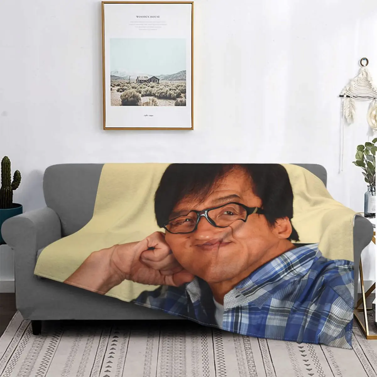 

Jackie Chan Blankets Fleece Decoration Ultra-Soft Throw Blankets for Bedding Bedroom Plush Thin Quilt