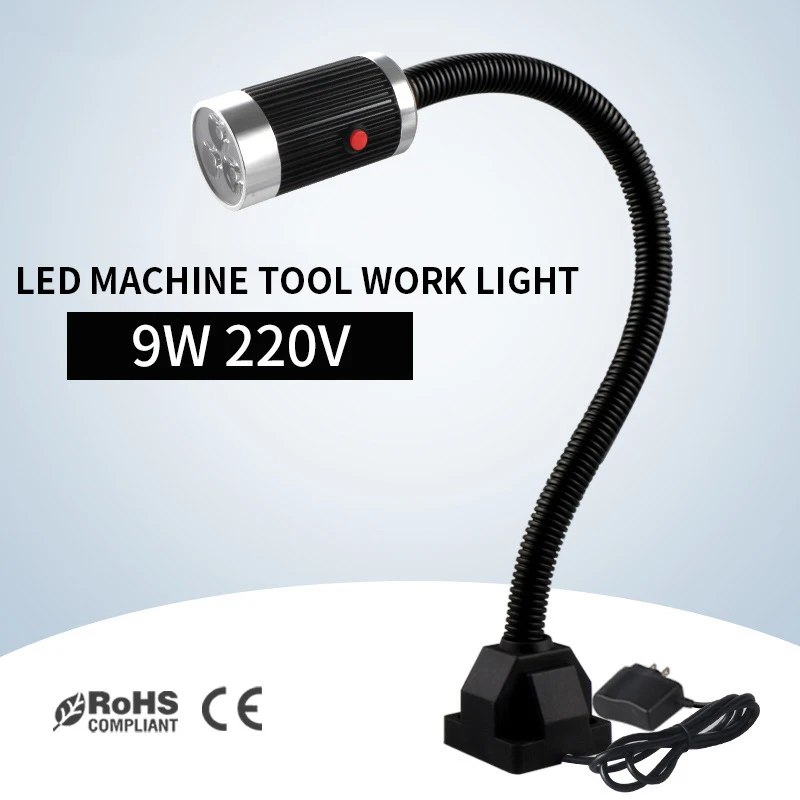 Led Machine Tool Lamp Work Table Lamp 9w 220v Industrial Lighting Screw Fixing Seat With Switch