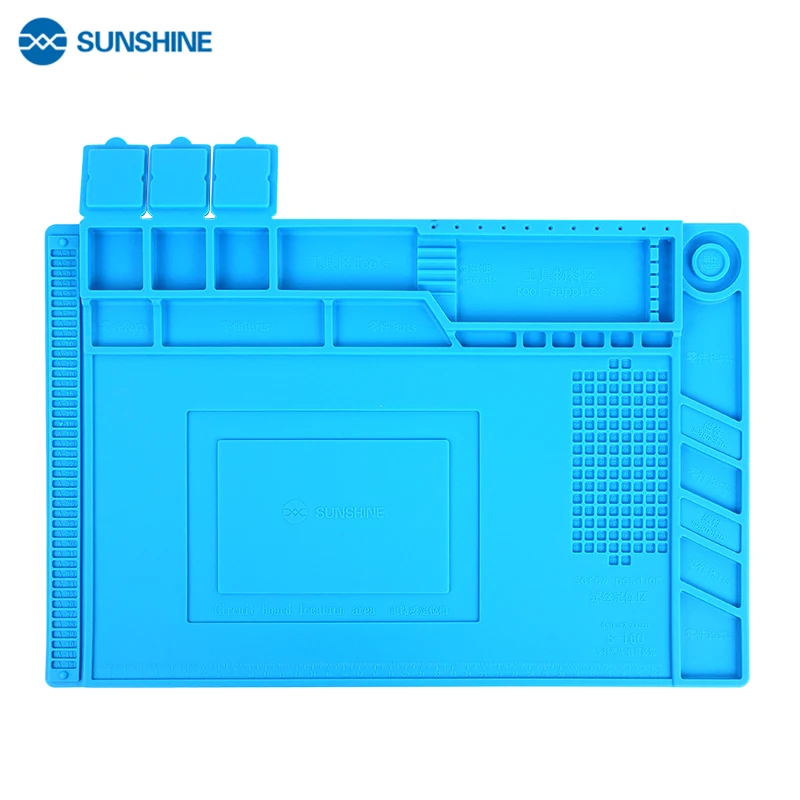 SUNSHINE S-160 Heat Insulation Silicone Pad Phone PCB Repair Soldering Mat For Repair Station Maintenance Platform