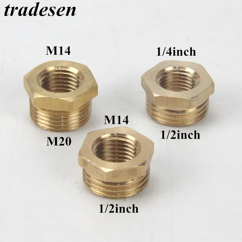 

pcs l 1/2"-M14 Thread 100% Brass Connector for Garden Irrigation Watering Water Gun Adapter Washing Car Fittings