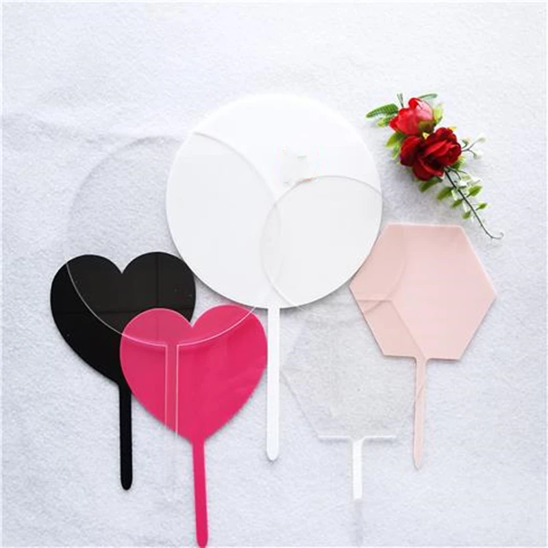 Acrylic Happy Birthday DIY Cake Topper No Texts Blank Plain Acrylic Board For Birthday Wedding Party Cake Decoration Baby Shower