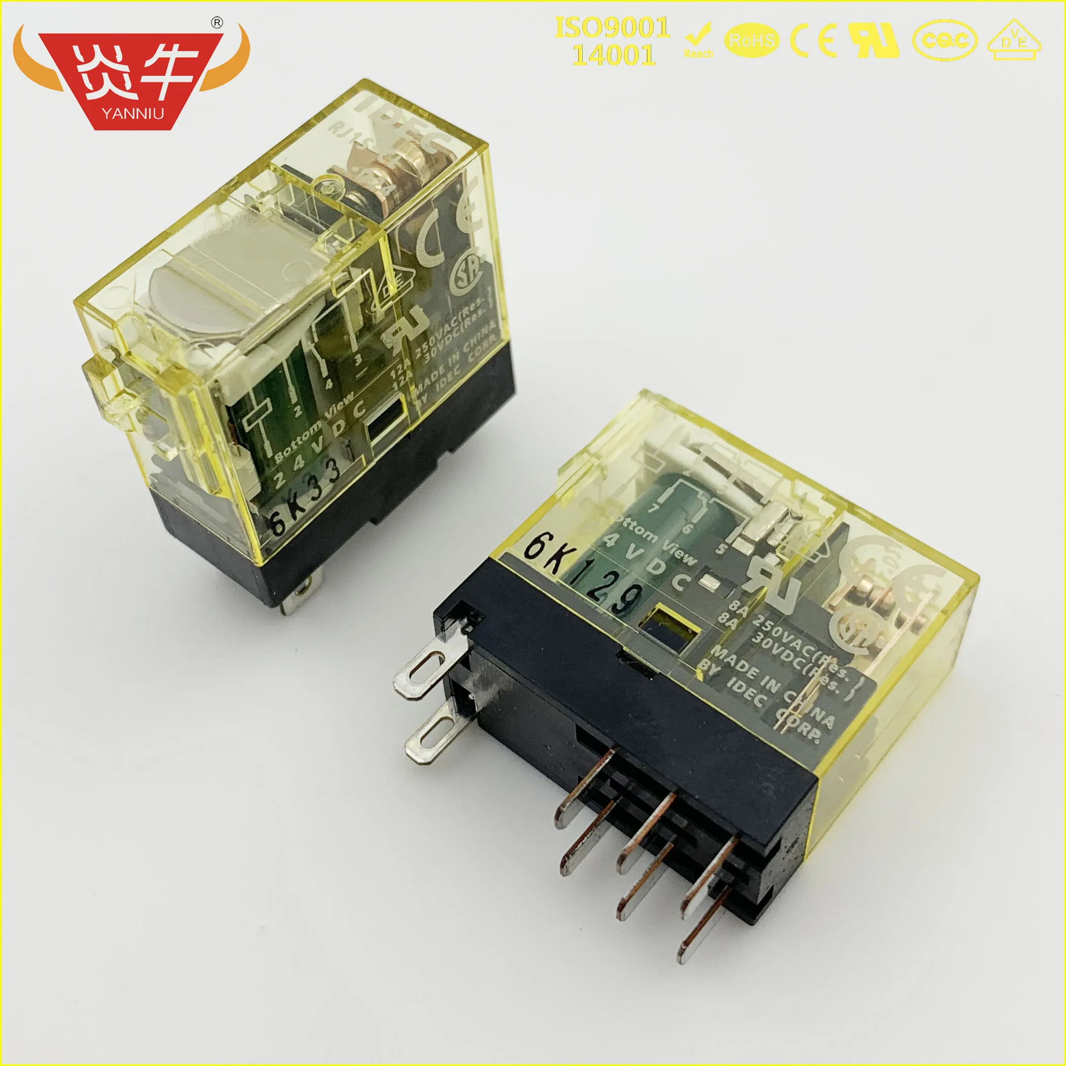 

10Pcs IDEC relay RJ1S-CL RJ2S-C RJ1SCL RJ2SCL 6Pin 8Pin 12v 24v AC220V SJ2S SJ1S