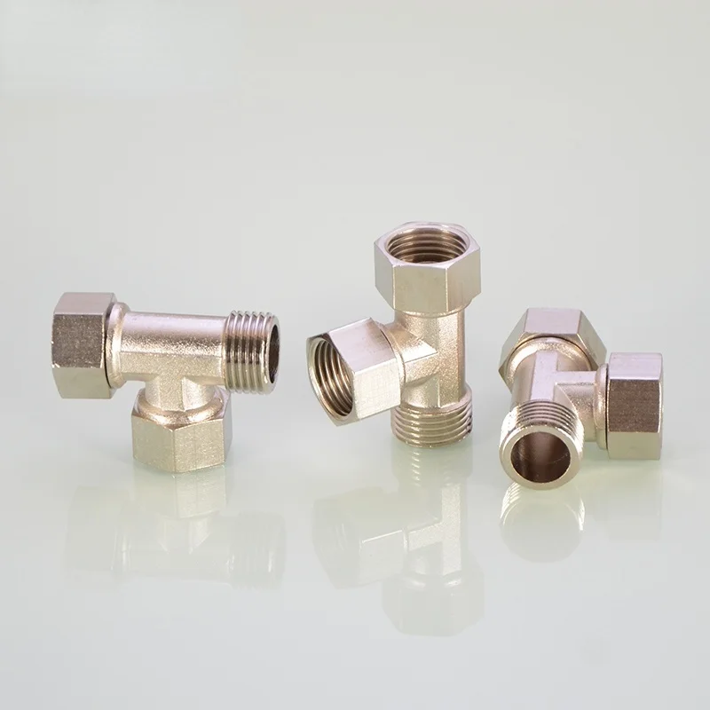 1/2 "20mm de cobre galvanoplastia encaixe de tubulação 2 3 4 vias conector interno e externo roscas latão encaixes adaptador combustível água