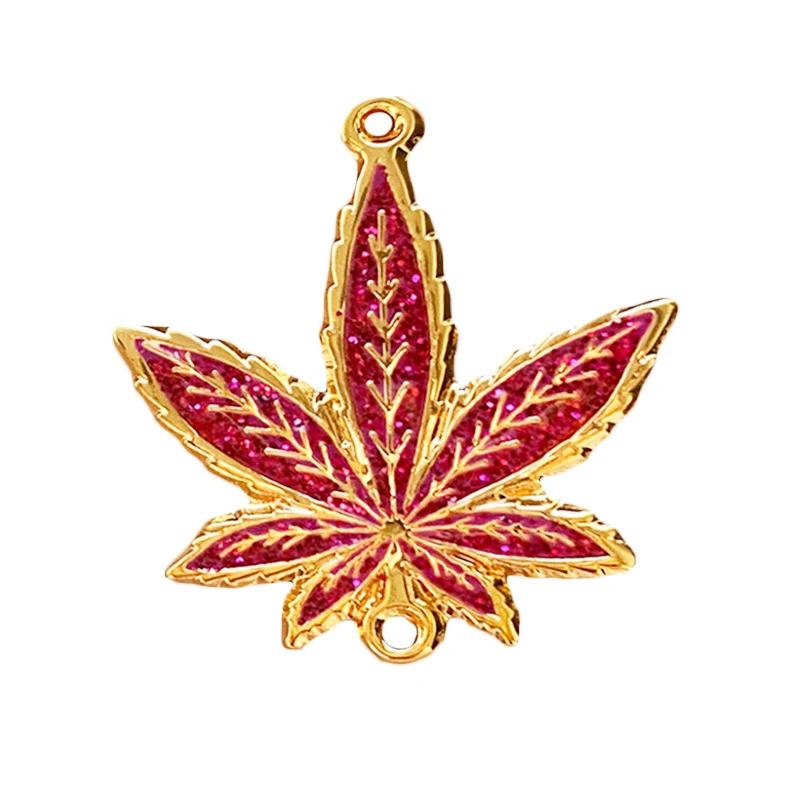 Customize Red Glitter Maple Leaf Inc Lapel Pin Butterfly Fashion Zinc Alloy Soft Enamel With Backing Card Wholesale Manufacturer