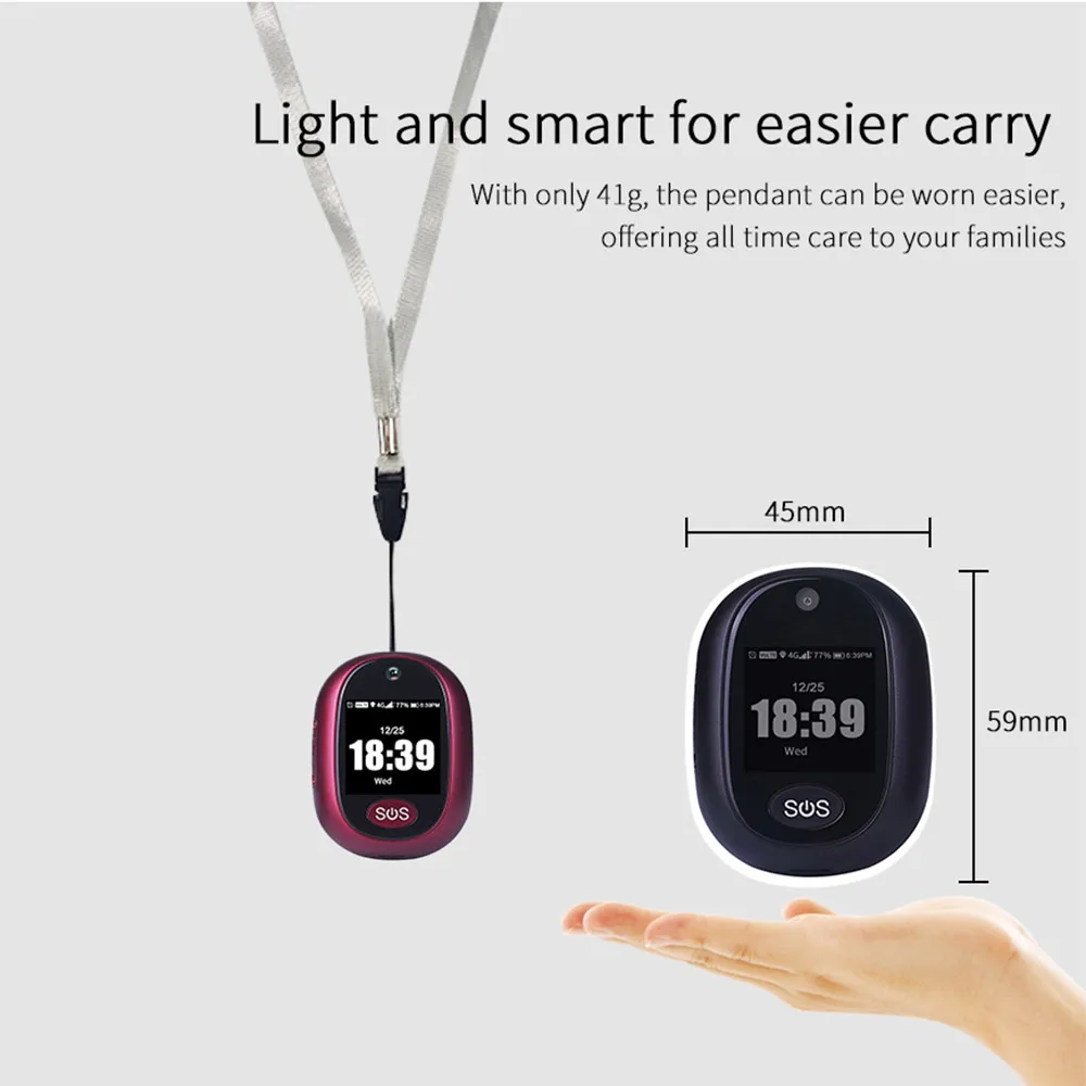 2022 Newest 4G LTE Full NetCom Personal GPS Tracker Smart Tracking Pendant Audio Call SOS Help for Elderly Kids Waterproof IP67