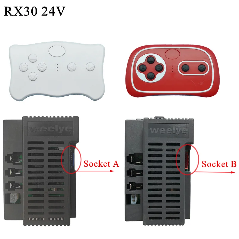 Weelye RX30 24V kinder elektrische auto fernbedienung empfänger, wellye 24V RX74 baby fahrt auf auto 2,4G controller box sender