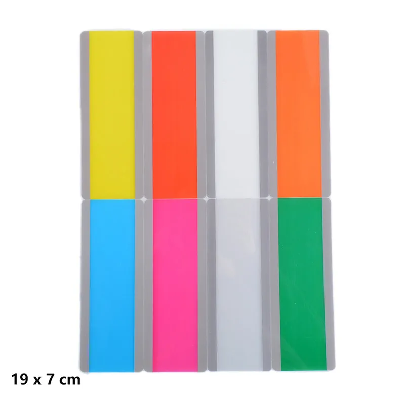 Tira guia de leitura transparente, material escolar, iluminador, sobreposições coloridas, marcador plástico para dislexia estudante, 6 pcs, 8 pcs,