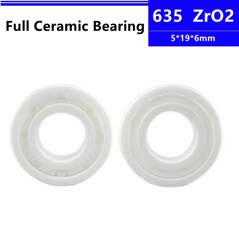 

4pcs/10pcs ZrO2 Ceramic bearing 635 5*19*6mm Zirconia Full Deep Groove Ball Bearing 5x19x6 mm