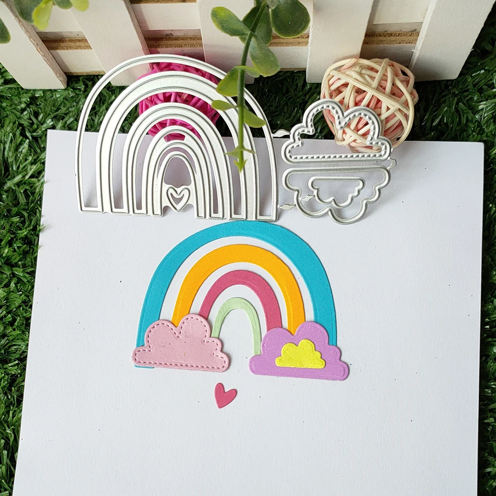 New Rainbow Clouds metal cutting die mould scrapbook decoration embossed photo album decoration card making DIY handicrafts