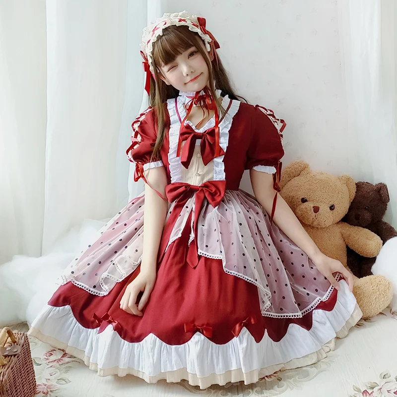 

Palace princess daily sweet lolita dress vintage falbala bowknot bandage victorian dress kawaii girl gothic lolita op loli cos