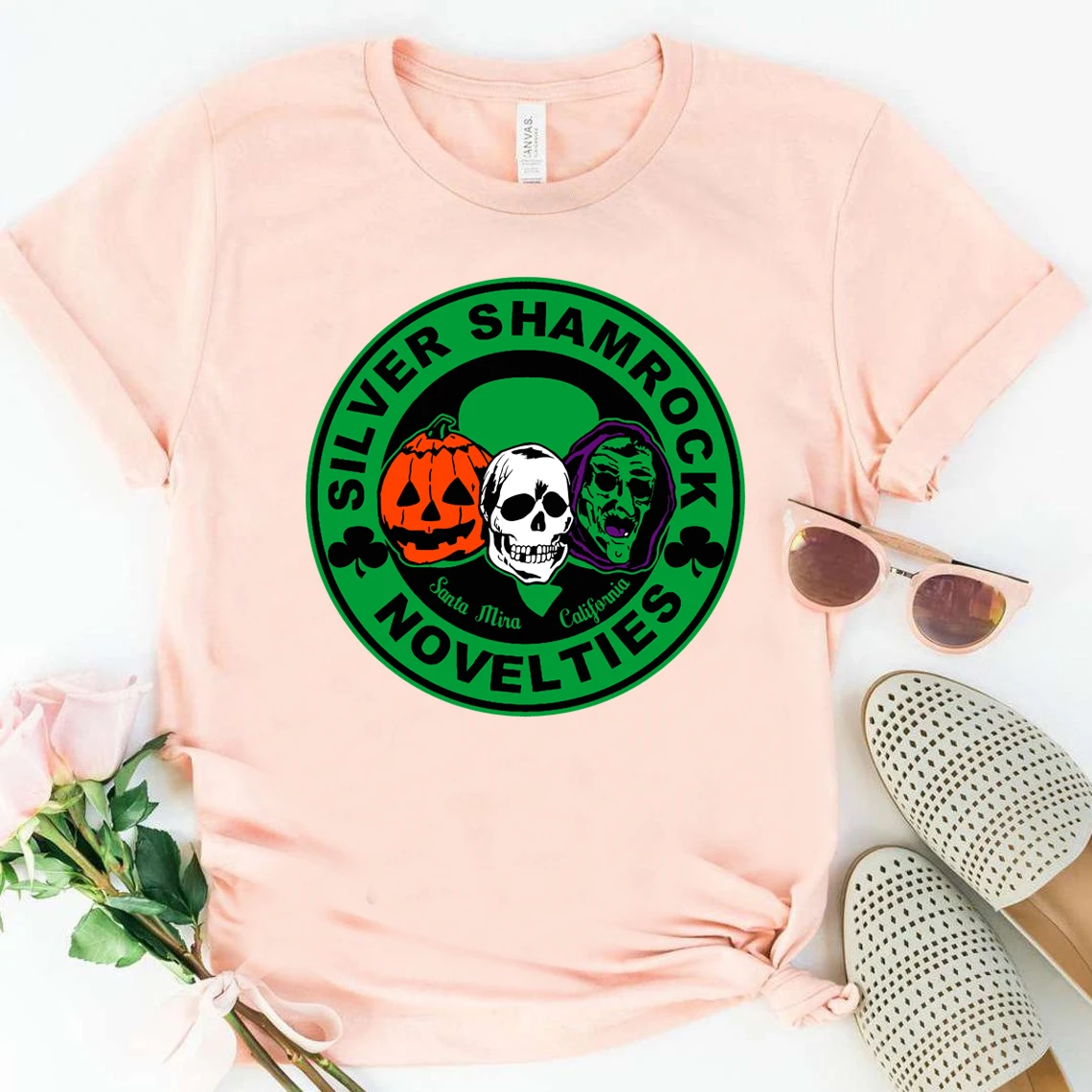 Silver Shamrock Novelties T-Shirt Halloween's Saga Inspired Tees Scary Movie Horror Shirt Treak or Treat Tees Halloween Tops