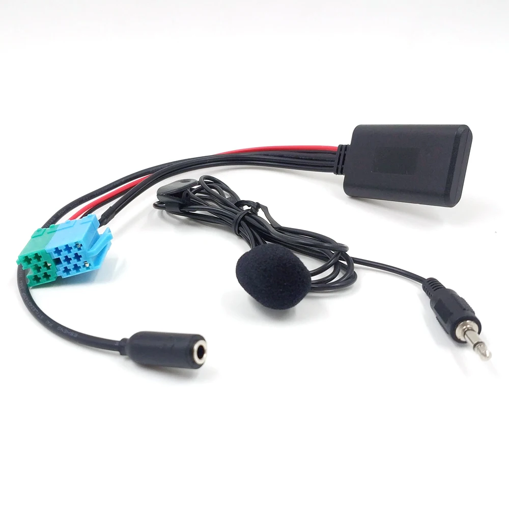 Biurlink 6+8 Pin Car Radio Aux In Bluetooth Audio Adapter Cable Hands Free Microphone dla Fiat Bravo VISTEON Radios 2007 Onwards