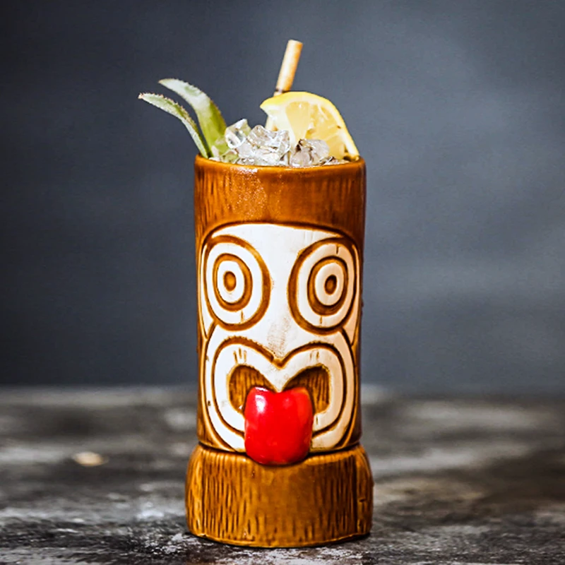 Aixiangru-Ceramic Tiki Mug,Cocktail Cup,Owl Lion Head,Chinese Style,Bamboo Festival,Hawaiian Girl,Naughty Idol Shape,Bar Tools